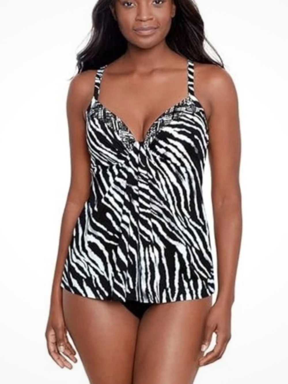 Miraclesuit Marina Tankini Top Tigre Sombre 14 Beach Pool Vacation Resortwear